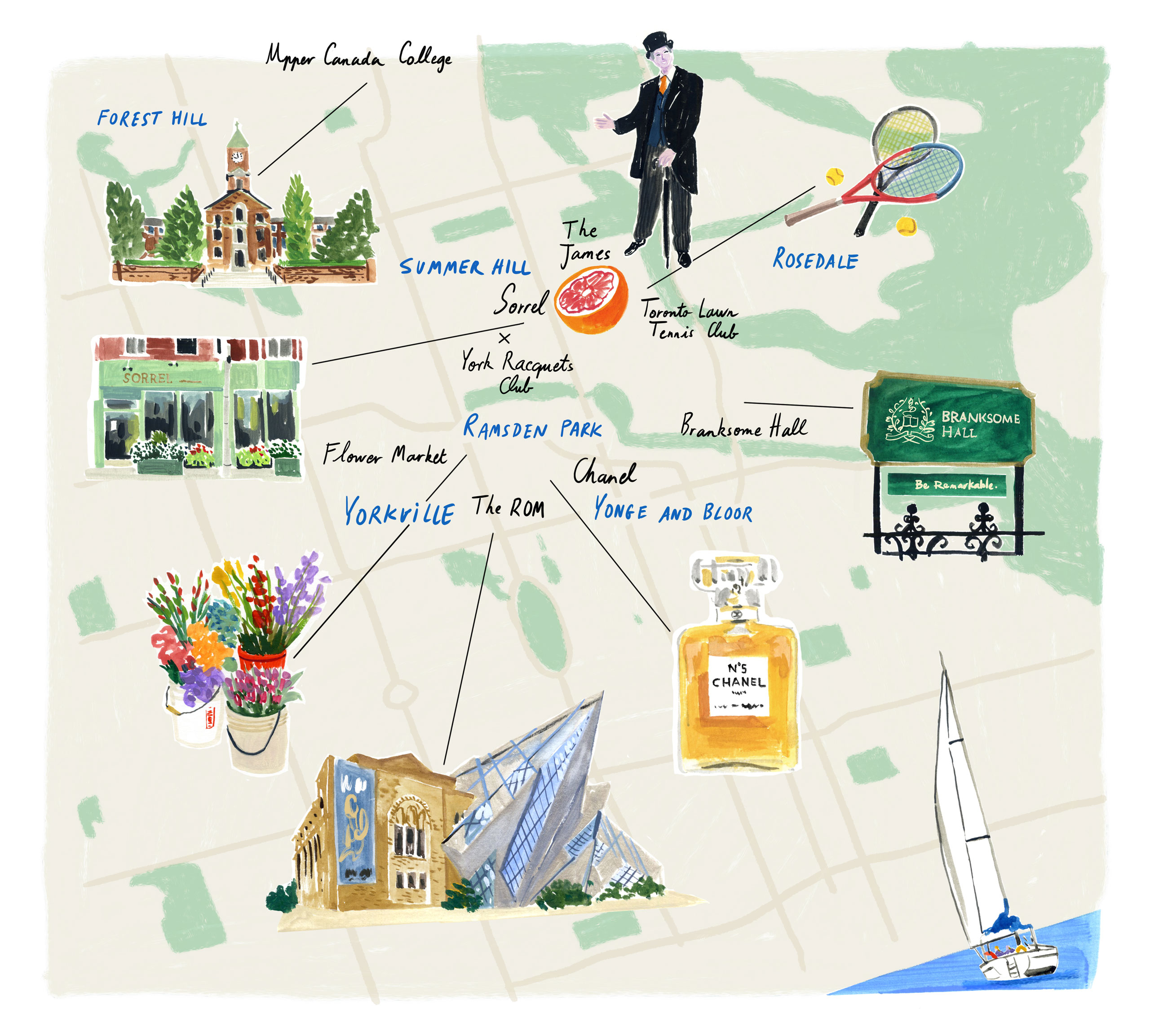 The James - Neighbourhood Map Illustration