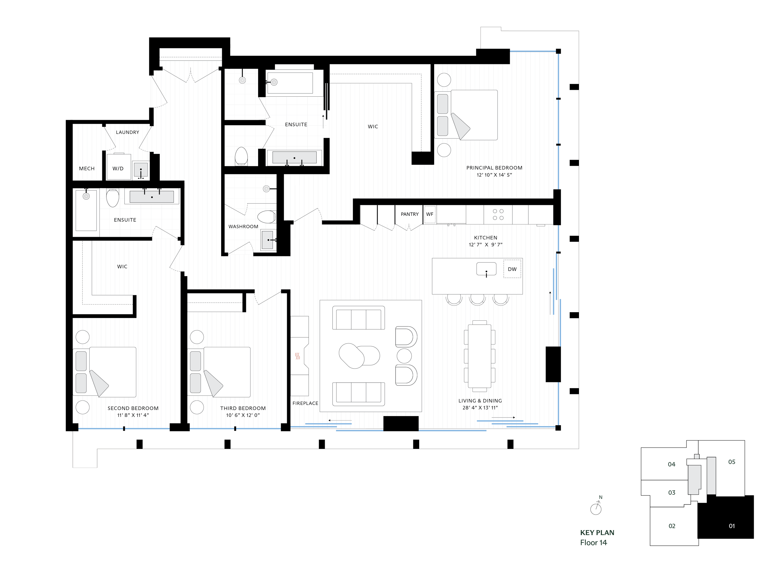 The James - Suite 1401 Floorplan